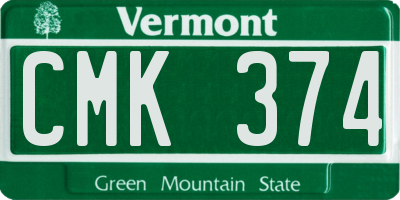 VT license plate CMK374