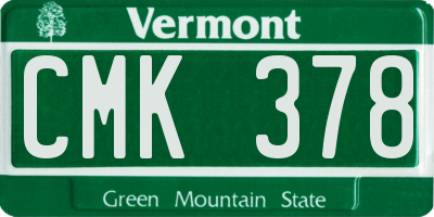 VT license plate CMK378