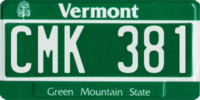VT license plate CMK381