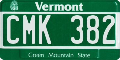 VT license plate CMK382