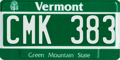 VT license plate CMK383
