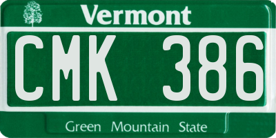 VT license plate CMK386