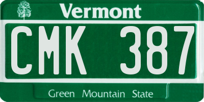 VT license plate CMK387