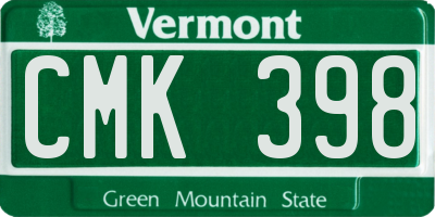 VT license plate CMK398