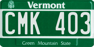VT license plate CMK403