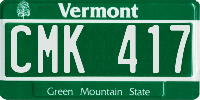 VT license plate CMK417