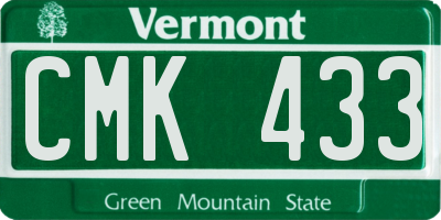 VT license plate CMK433