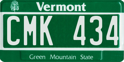 VT license plate CMK434