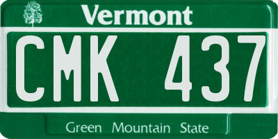VT license plate CMK437