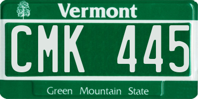 VT license plate CMK445