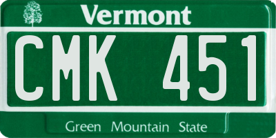 VT license plate CMK451