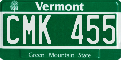 VT license plate CMK455