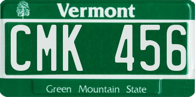 VT license plate CMK456