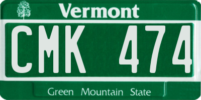 VT license plate CMK474