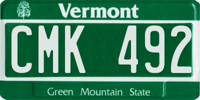 VT license plate CMK492