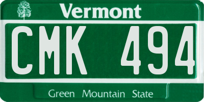 VT license plate CMK494