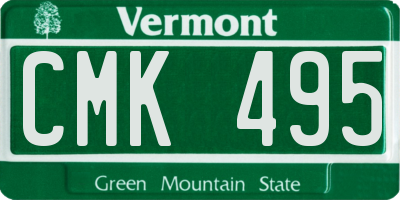 VT license plate CMK495