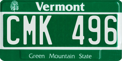 VT license plate CMK496