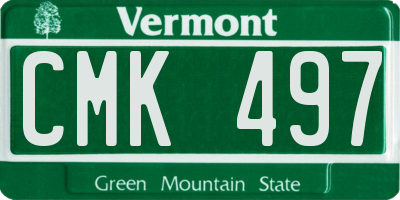 VT license plate CMK497