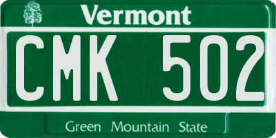 VT license plate CMK502