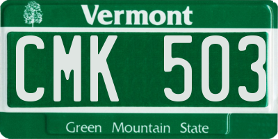 VT license plate CMK503