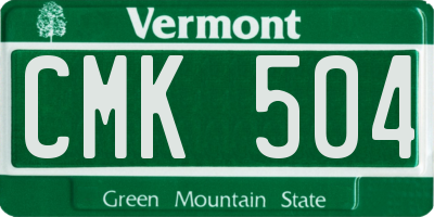 VT license plate CMK504