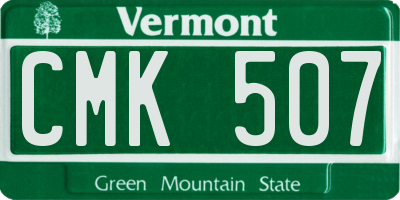 VT license plate CMK507