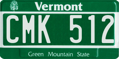 VT license plate CMK512