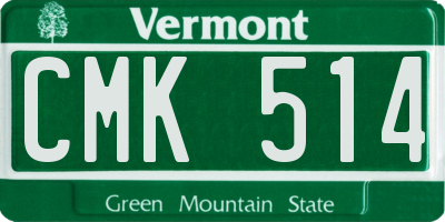 VT license plate CMK514