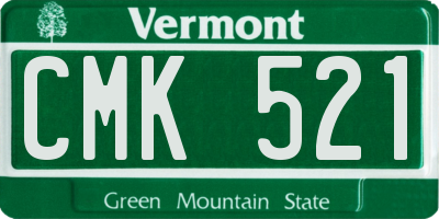 VT license plate CMK521