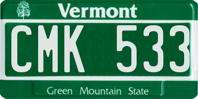 VT license plate CMK533