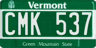 VT license plate CMK537