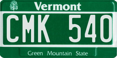 VT license plate CMK540