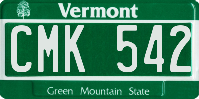 VT license plate CMK542