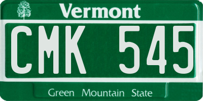 VT license plate CMK545