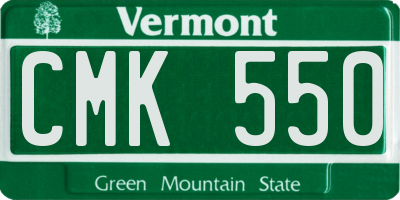 VT license plate CMK550