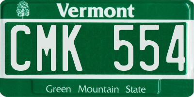 VT license plate CMK554