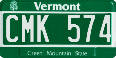 VT license plate CMK574