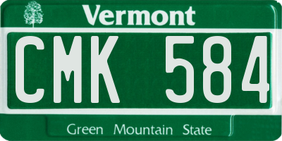 VT license plate CMK584