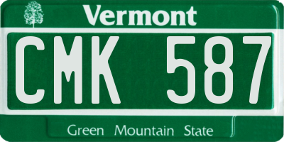 VT license plate CMK587