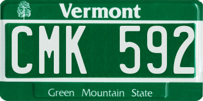 VT license plate CMK592