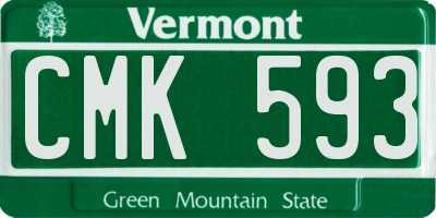 VT license plate CMK593