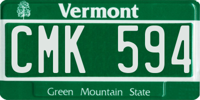 VT license plate CMK594
