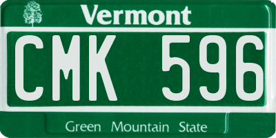 VT license plate CMK596