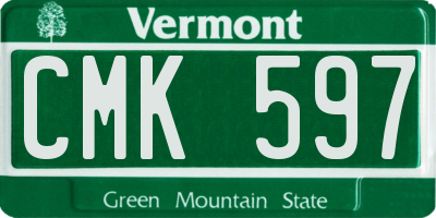 VT license plate CMK597