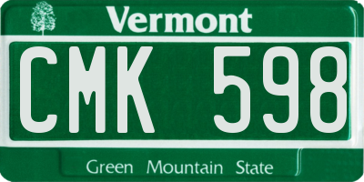 VT license plate CMK598