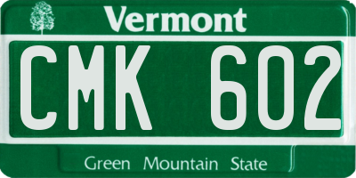 VT license plate CMK602