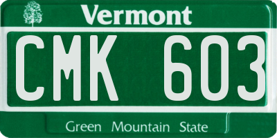 VT license plate CMK603