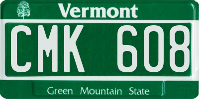 VT license plate CMK608