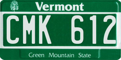 VT license plate CMK612